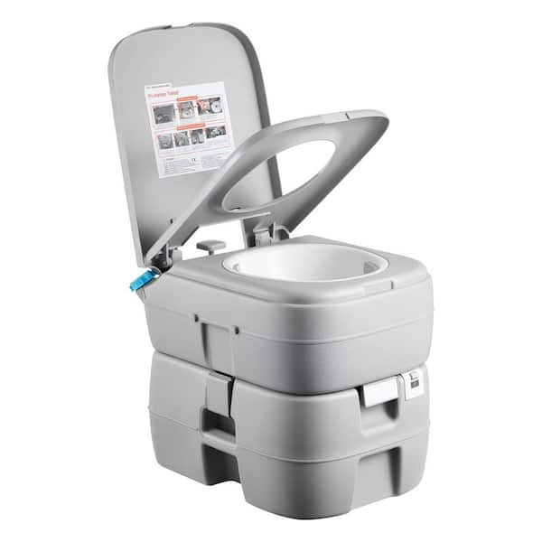 Portable Toilet with 7.9 Gal. Waste Tank, Includes Level Indicator, 200 Flush Capacity, Non-Electric Waterless Toilet