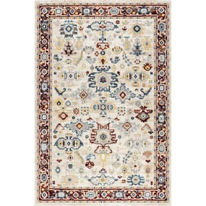 Lyndzi Multicolor 10 ft x 14 ft. Medallion Machine Washable Area Rug