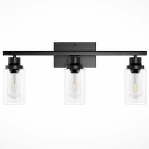 24.4 in. 3-Light Dimmable Vanity Light with Glass Shade