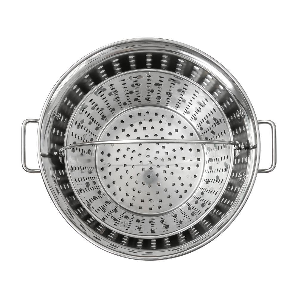 120 Quart Stainless Steel Stock Pot with Steamer Basket