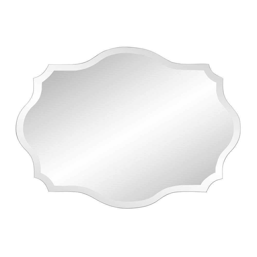 Elegant Frameless Scalloped Edge Rectangular Mirror 24" x 32"
