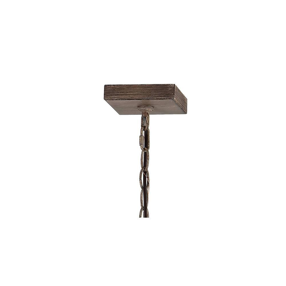 Rustic Farmhouse 16.2" Brown Iron LED Pendant with Edison-Style Bulbs