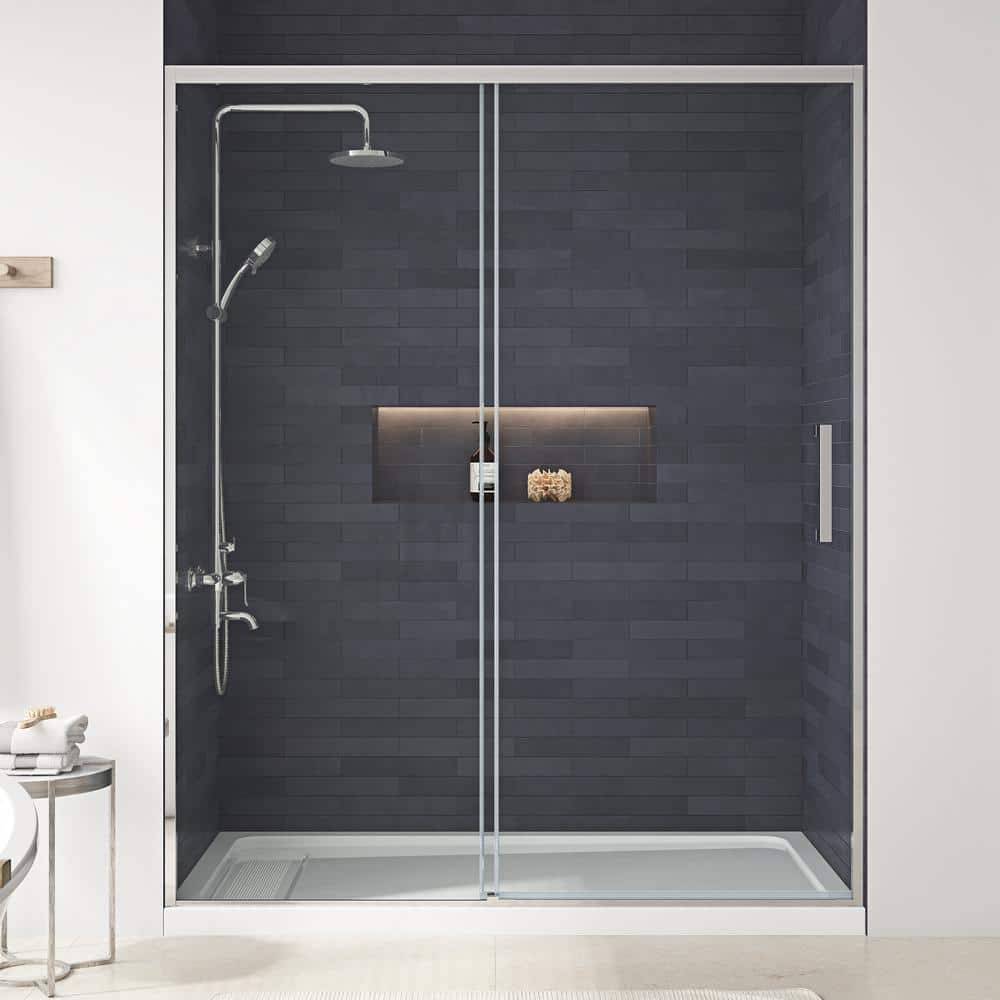 Glacier Bay Kincaid 60 in. W x 72 in. H Sliding Framed Shower Door in