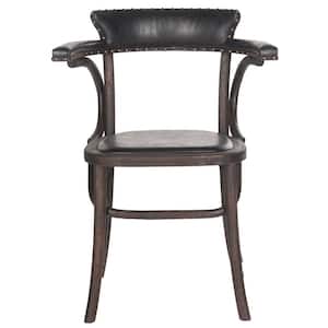 Kenny Black Leather Arm Chair