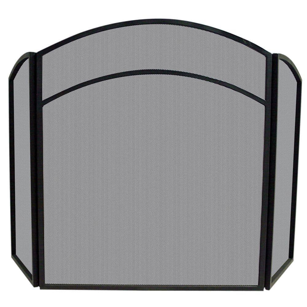 Fire Guard With Carry Handle Large Arched Black Freestanding Fire Screen 