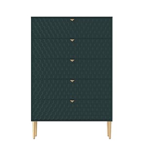 Green 49.2 in. H Freestanding 5 Drawers Accent Storage Cabinet with Adjustable Foot Nails