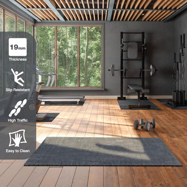 Black 42 in. x 72 in. x 0.75 in. Rubber All-Purpose Commercial Gym Flooring Mat (20 Mats/420 sq. ft. /Pallet)