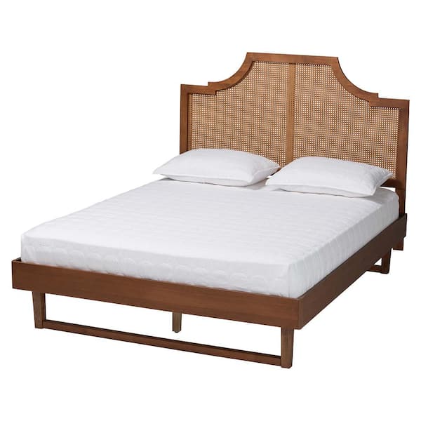 Baxton Studio Francine Brown Wood Frame Queen Platform Bed