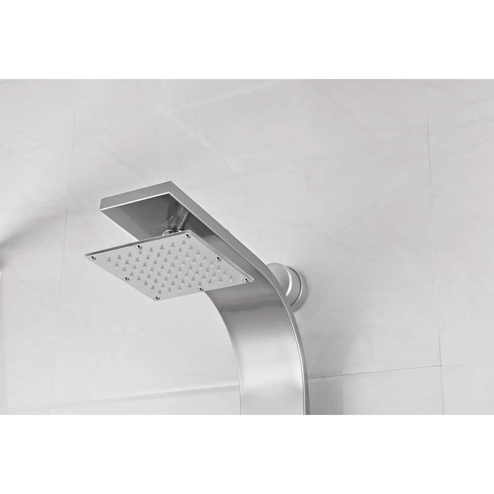 Silent 40'' Brushed Steel Full Body Shower Panel with Rain Shower