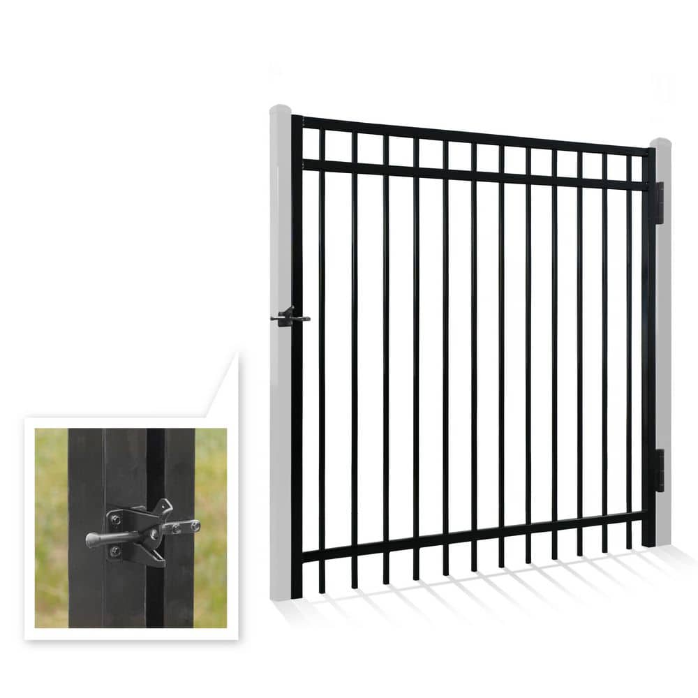 Anti-Rust 5 ft. x 5 ft. Black Steel Flat Top Fence Gate price history on PriceWatchPro