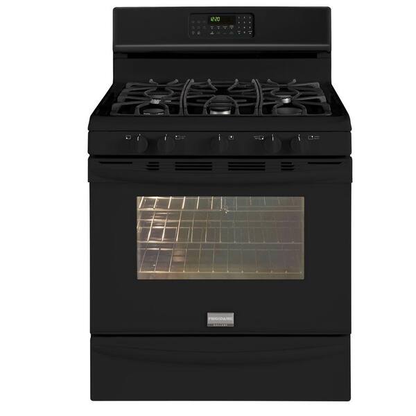 Frigidaire 30 in. 5.0 cu. ft. Gas Range with Self-Cleaning Convection Oven in Black