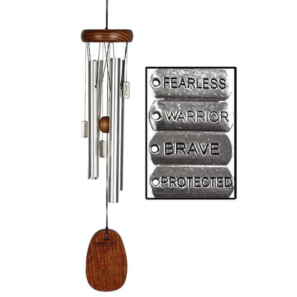 WOODSTOCK CHIMES Signature Collection, Woodstock Charm Chime, 16 in. Hero Silver Wind Chime