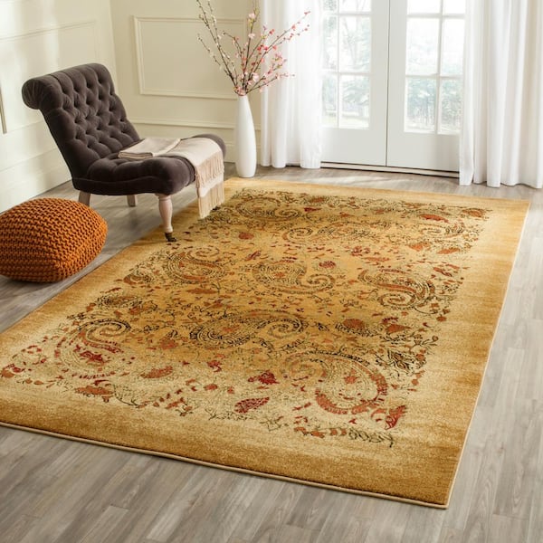 Lyndhurst Beige/Multi 11 ft. x 15 ft. Floral Paisley Border Area Rug
