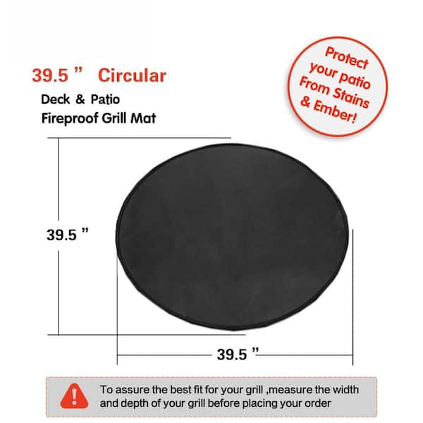 39.5 in. Fire Pit Mat with Round for Solo Stove Bonfire, Camping, Deck, Patio Protection and BBQ Grilling (1-Pack)