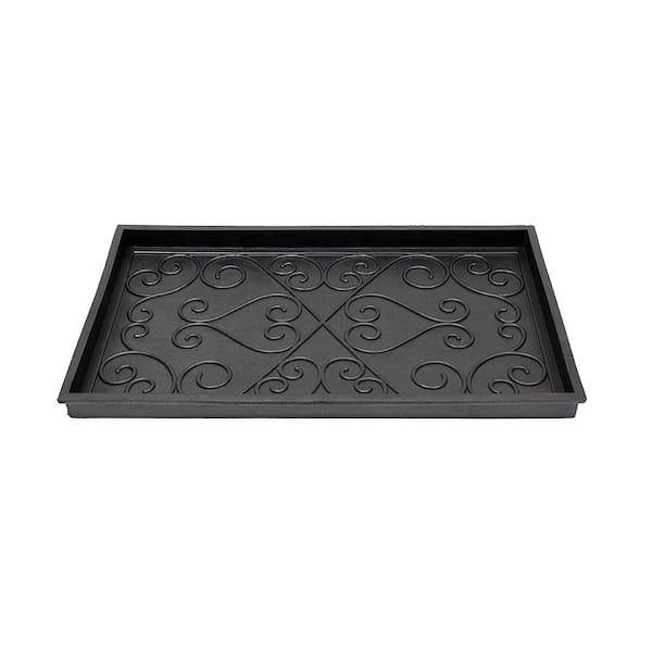 bon Spectaculair Jabeth Wilson ACHLA DESIGNS Black 24 in. Wide Multi Purpose Rubber Area Boot Small Tray  BT-01S - The Home Depot