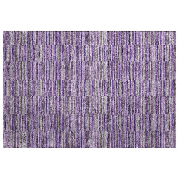 Dream Shag Premium Machine Washable Abstract ADS816 Purple 2 ft. x 3 ft. Accent Rug