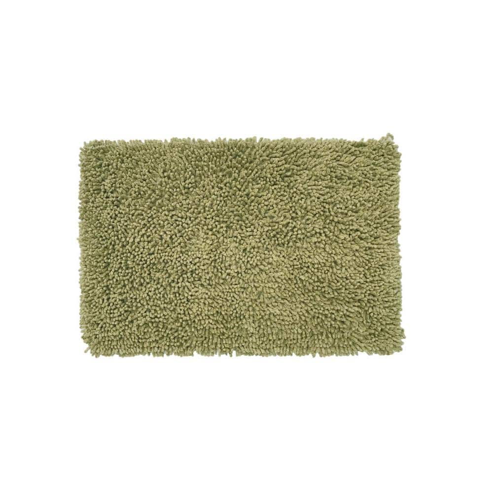 HOME WEAVERS INC Fantasia Bath Rug 100% Cotton Bath Rug Set, Machine Wash, 17x24 in. Rectangle, Sage, Green