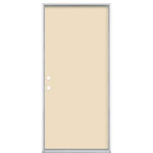 36 in. x 80 in. Flush Right-Hand Inswing Golden Haystack Painted Steel Prehung Front Exterior Door No Brickmold