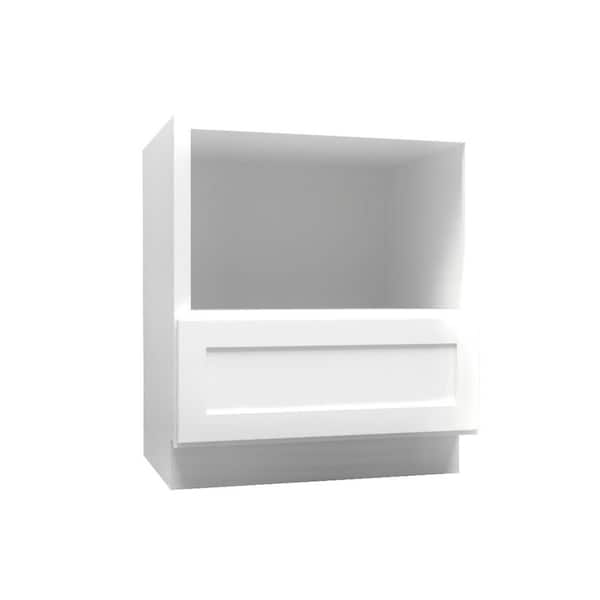 Hampton Bay Avondale 30 in. W x 24 in. D x 34.5 in H Ready to Assemble Plywood Shaker Microwave Base Kitchen Cabinet in Alpine White