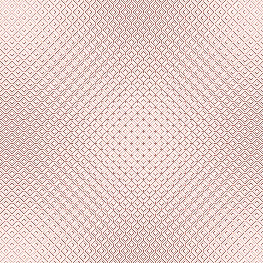 Geometric Diamond Grid Cranberry Matte Finish Non-Woven Non-Pasted Wallpape
