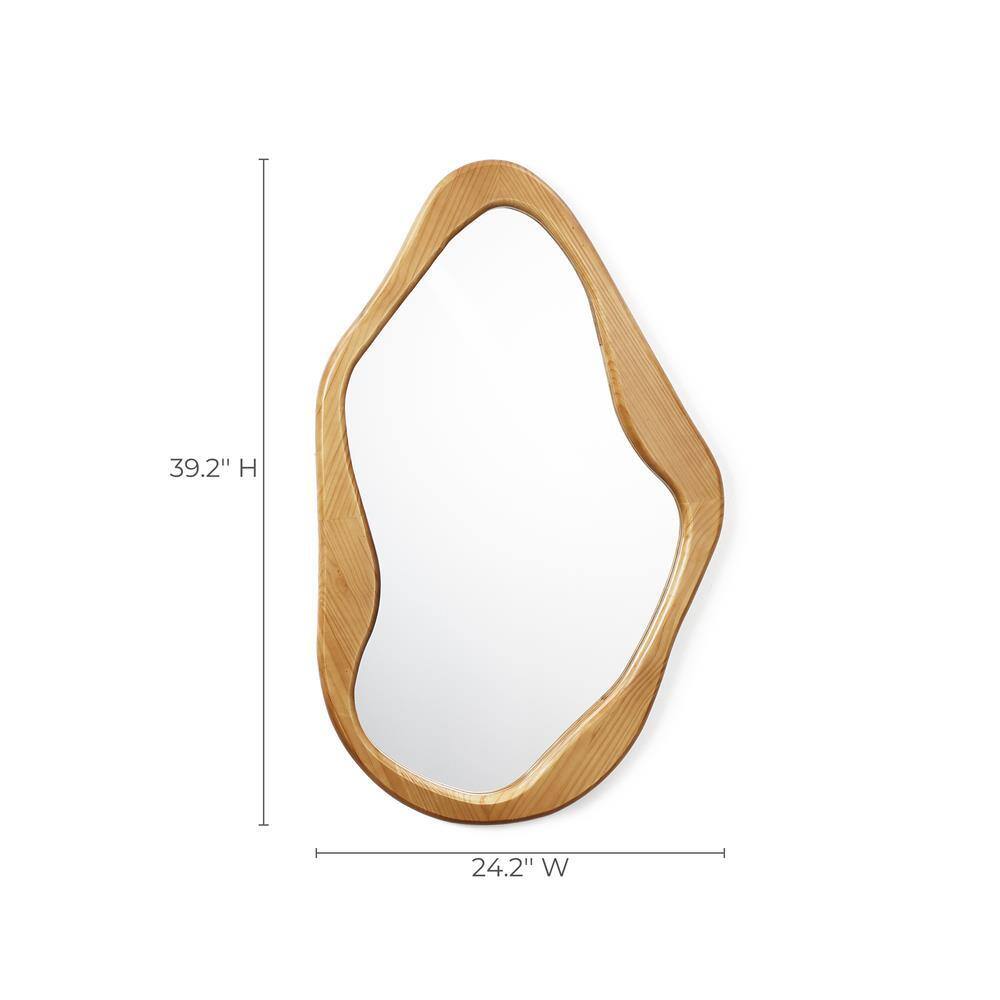 Organic Pine Wood Free Form Wall Mirror