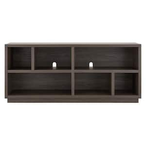 Baxton Studio Commodore 55 in. Brown Wood Corner TV Stand with 3