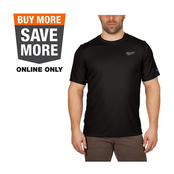 Men's WORKSKIN Small Black Lightweight Performance Short-Sleeve T-Shirt
