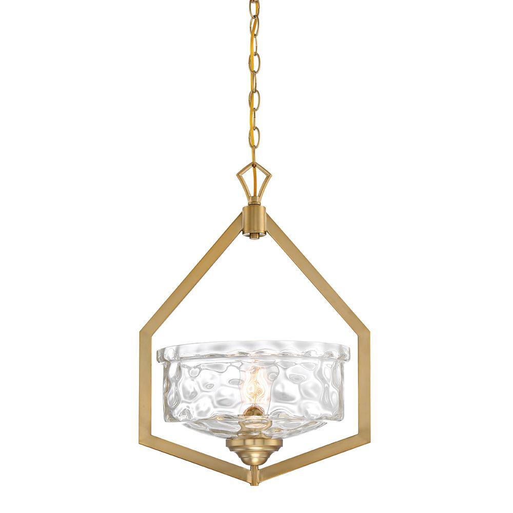 Designers Fountain Drake 60Watt 1Light Brushed Gold Pendant with