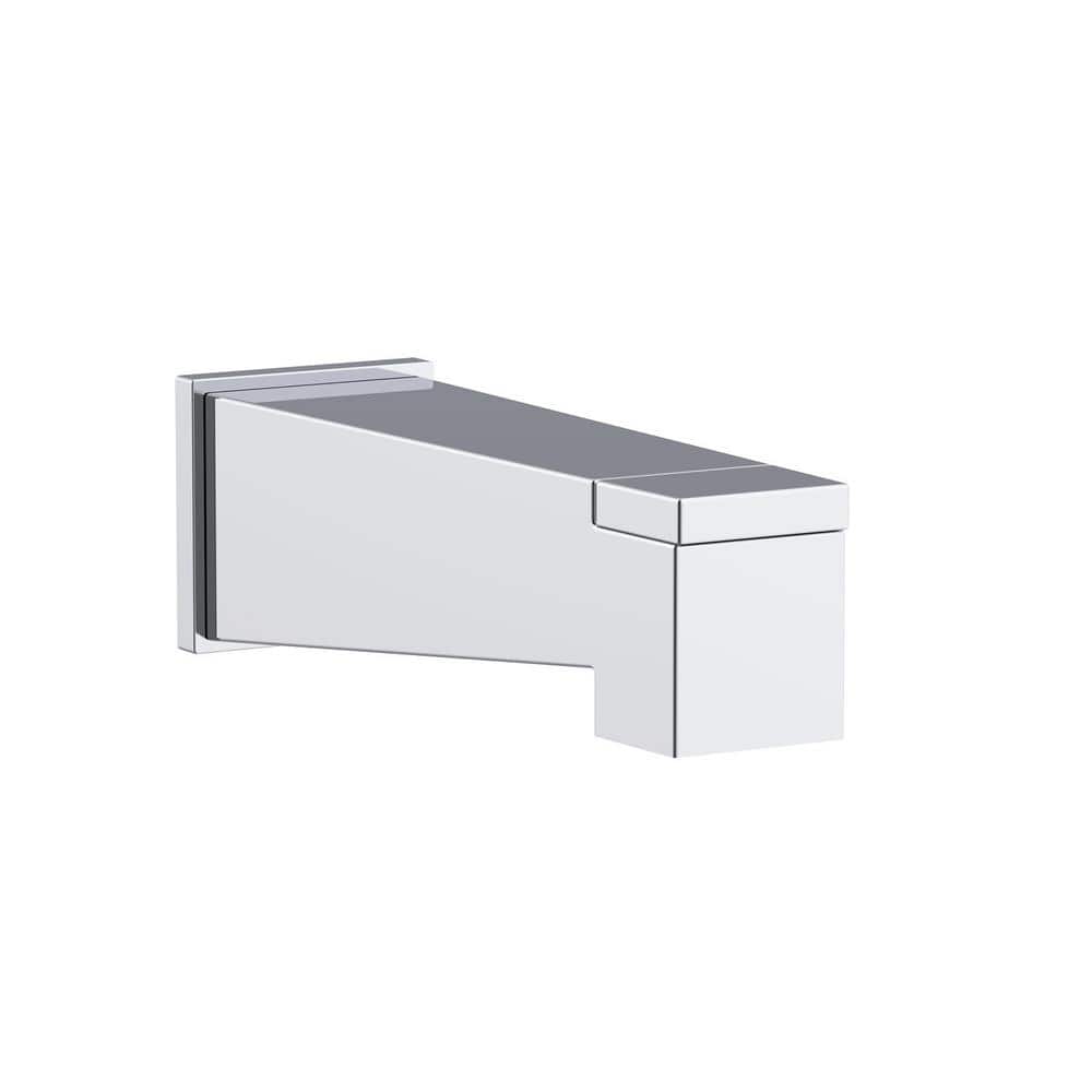 Polished Chrome Wall Mounted Tub Spout with Diverter