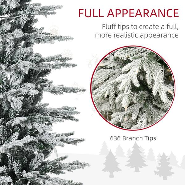 HOMCOM 6 ft. Tall Prelit Artificial Christmas Tree with 636