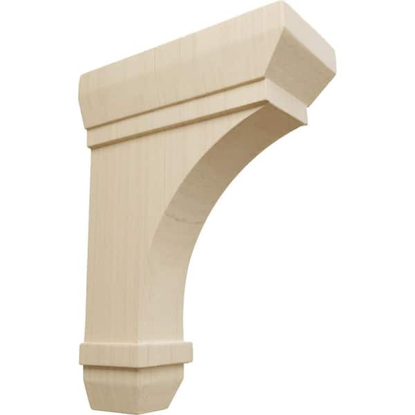 Ekena Millwork 2-1/4 in. x 5 in. x 7 in. Unfinished Wood Rubberwood Stockport Corbel