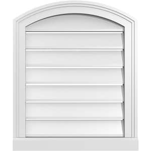 20 in. x 22 in. Arch Top Surface Mount PVC Gable Vent: Decorative with Brickmould Sill Frame