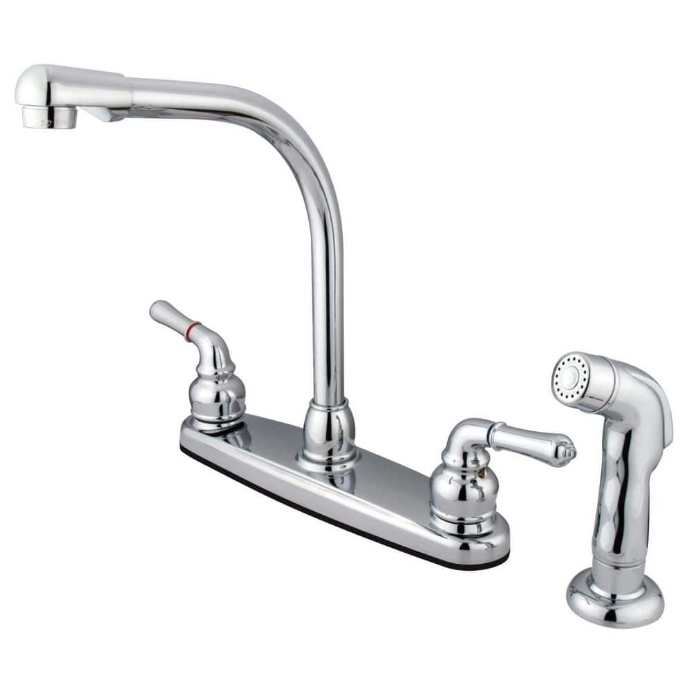 Kingston Brass Magellan 2-Handle Deck Mount Centerset Kitchen Faucets ...