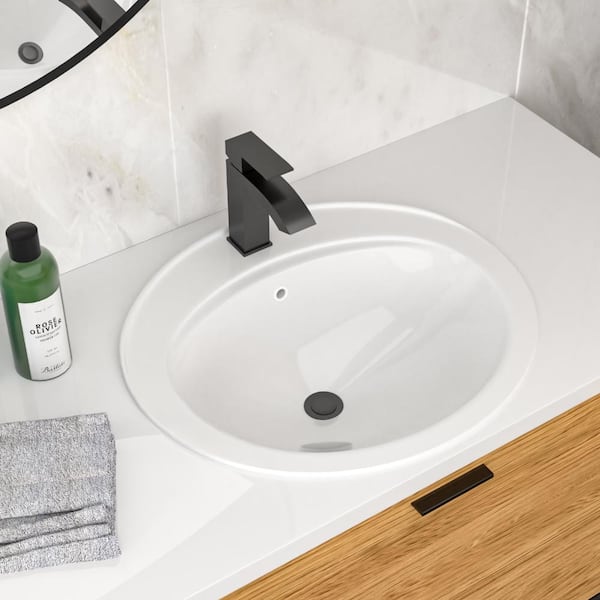 21.8x19.5 in. White Drop In Bathroom Sink for Bathroom