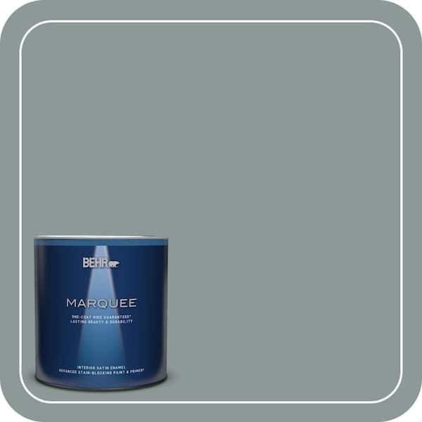 BEHR MARQUEE 1 qt. #ECC-61-3 Evening Fog Satin Enamel Interior Paint & Primer