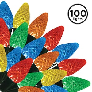 100-Light Faceted C7 LED Multi-Colored-Light Set