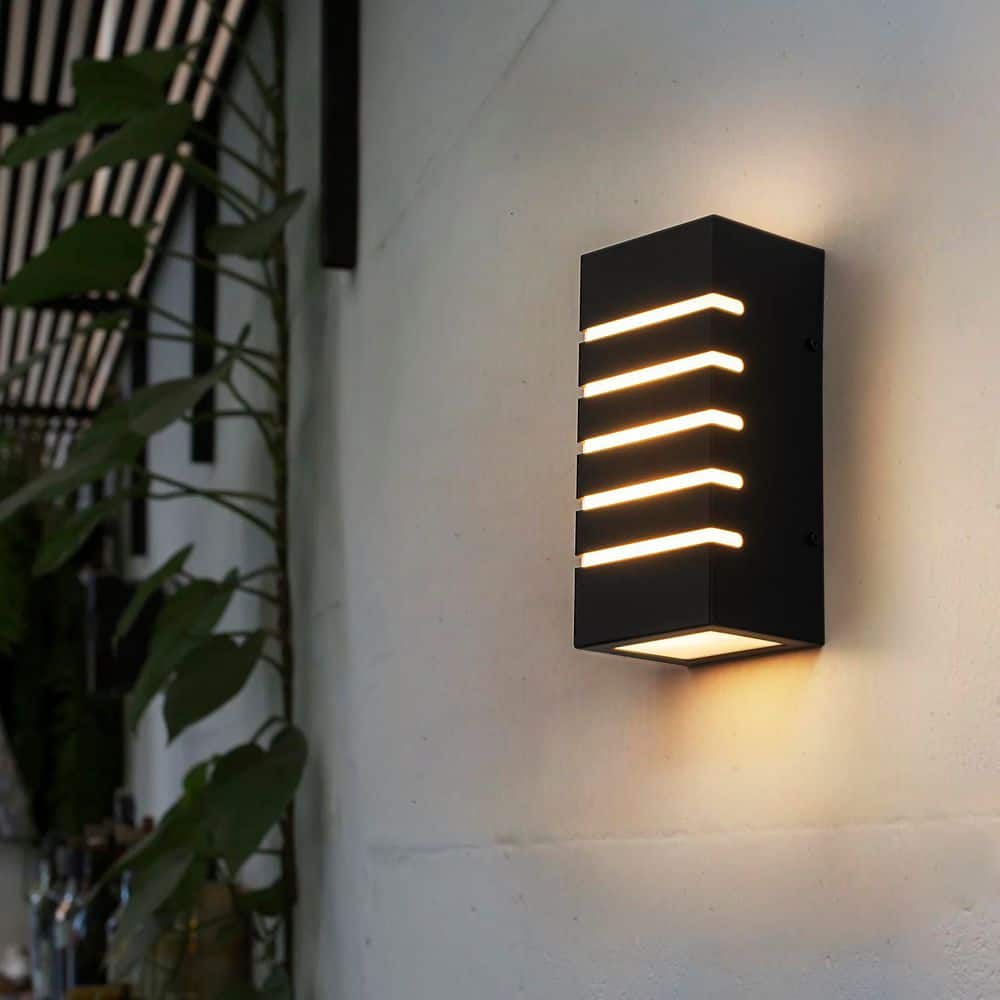 Alexa 2-Light Black Modern LED Outdoor Wall Lantern Sconce price history on PriceWatchPro