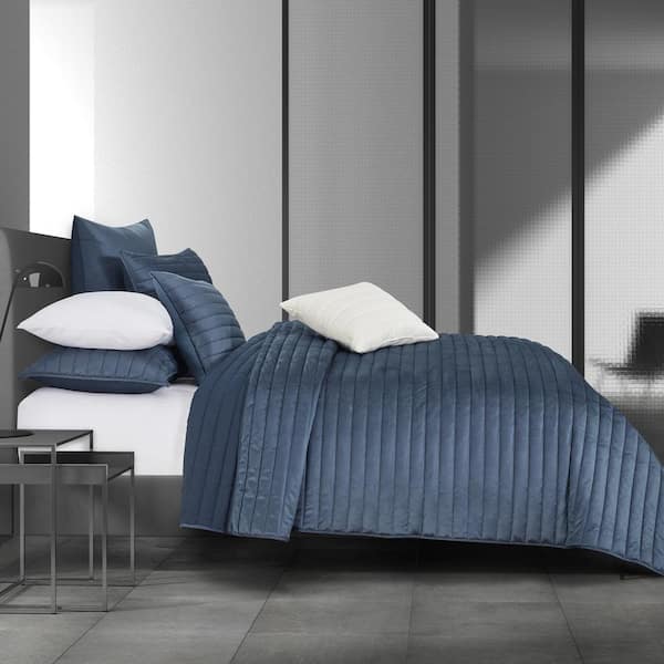 Unbranded Valletta 3-Pieces Navy King/Cal King Polyester Quilt Set