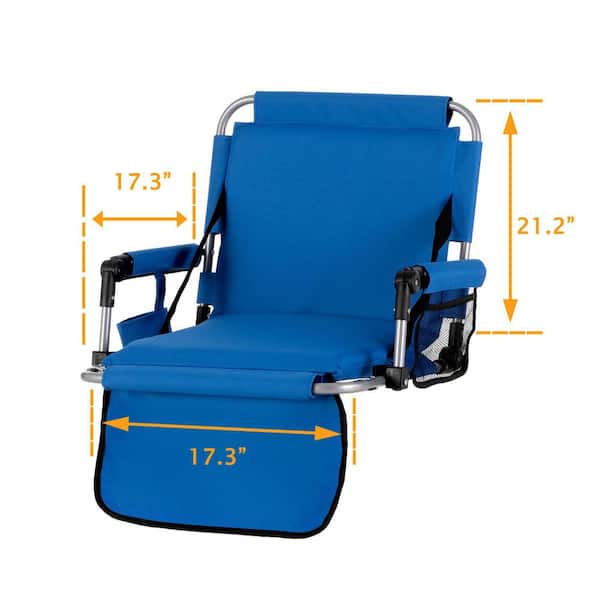 Stadium Seats for Bleachers with Back Support and Padded Cushion -  Lightweight Stadium Cushion - Zip Mesh Storage Pocket - Lightweight Padded  Seat for