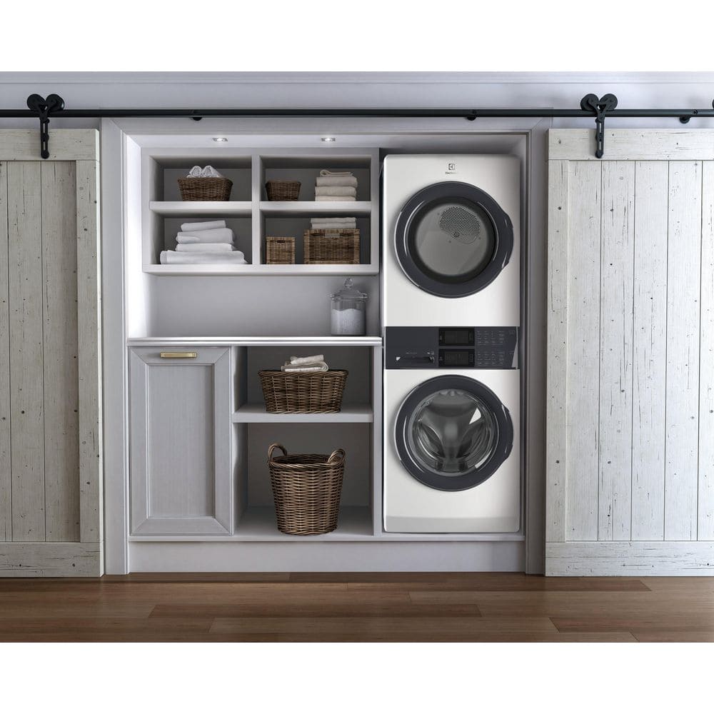 White Gas Stacked Washer and Dryer Set with Energy Star