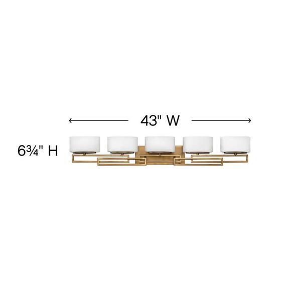 HINKLEY - Lanza 43 in. 5 Light Brushed Bronze Vanity Light