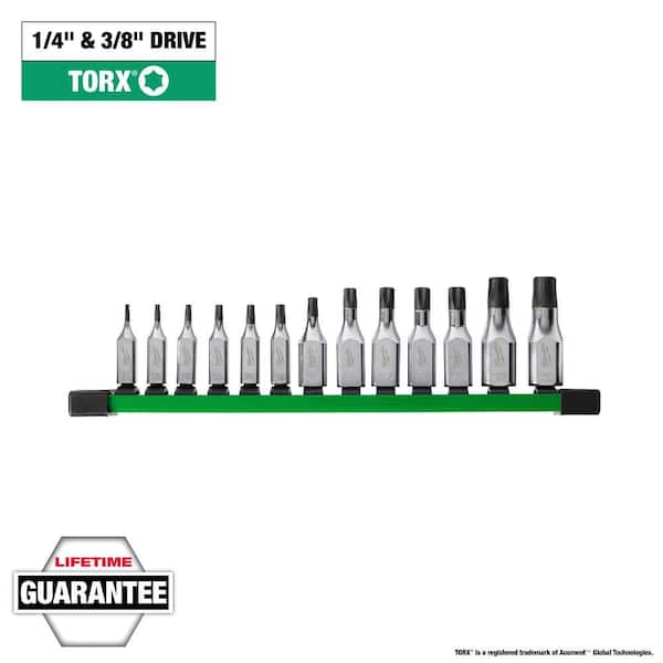 1/4 in. and 3/8 in. Drive Torx Bit Socket Set (13-Piece)
