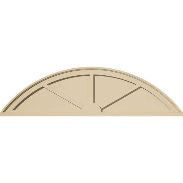 Ekena Millwork 48-in. W x 13-in. H x 2-in. P Segment Arch 3 Spoke Signature Urethane Pediment, Primed Tan