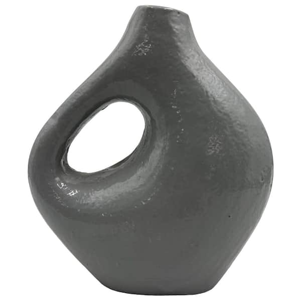 castellousa 7.5 in. Decorative Metal Abstract Vase in Gray