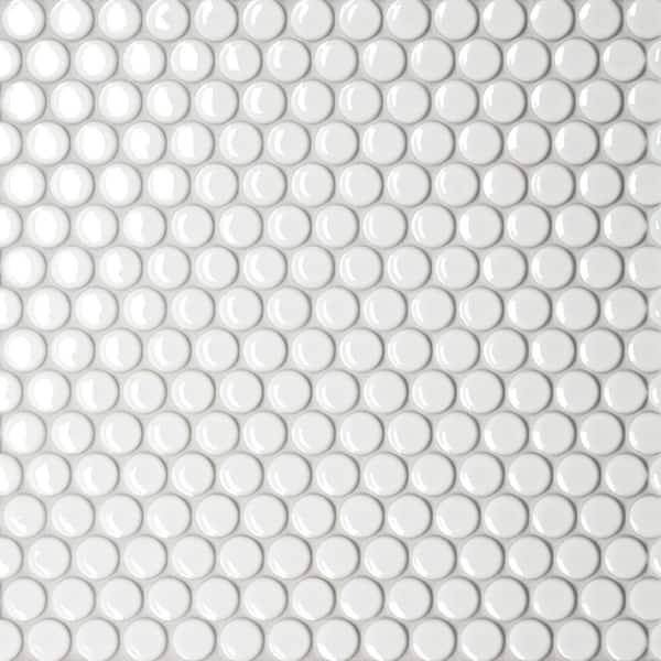 Bedrosians 360 Charcoal 12-in x 12-in Matte Porcelain Penny Round Floor and Wall Tile (1-sq. ft/ Piece)