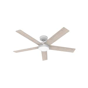 Sierra 52 in. Indoor/Outdoor Porcelain White Standard Ceiling Fan with LED Light Kit and Remote Control