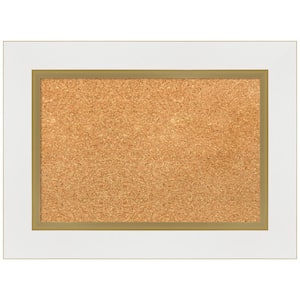 Eva White Gold 23.25 in. x 17.25 in. Framed Corkboard Memo Board