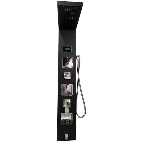 Unbranded Roxy 8.5 in. W 3 Jet Shower Tower in Black-Chrome 16GS-38944