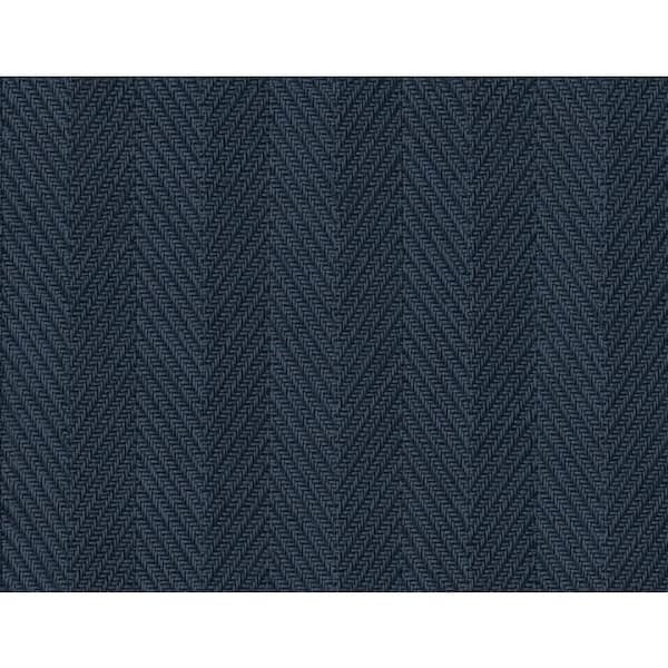 DuPont 60.75 sq. ft. Tedlar Deep Navy Throw Knit High Performance Vinyl Unpasted Wallpaper Roll