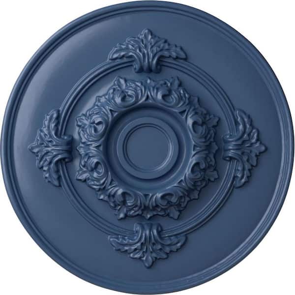 Ekena Millwork 13-3/4" x 1" Monique Urethane Ceiling Medallion (Fits Canopies upto 3-3/4"), Hand-Painted Americana